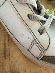 NIKE Athletic Shoe Size 2.5Y Blazer Mid 77 White Black Leather Suede High Top
