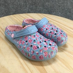 Crocs Shoes Junior 3 Clogs Gray Multicolor Slip On Round Toe Casual Comfort