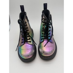 Dr. Martens 1460 J Kids Rainbow Iridescent Metallic Combat Boots Size 12 US