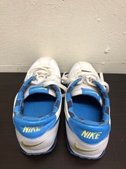 Nike 315931-142 white/blue low top lace up Shoes SZ 5.5 Youth leather upper