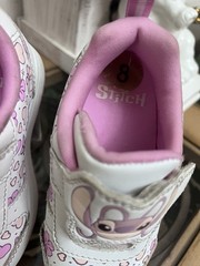Disney Stitch Hook & Loop Athletic Sneakers Kids US 8 EU 25 White/Pink/Purple