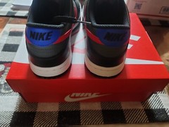 NEW GS Size 5Y – Nike Dunk Low Black/Blue/Red-White UNIVERSITY (FV0373-001)