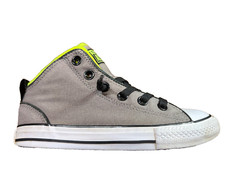 YOUTH Sz 2Y ~ Converse™ Chuck Taylor ALL STAR Mid Top ‚Gray, Neon‘ 642030F