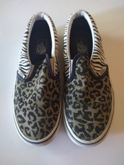 Vans Shoes Juniors Teens Size 4.5 Slip On Animal Print Leopard Zebra Skate Bmx