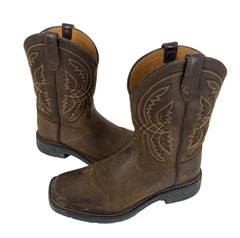 ARIAT WorkHog XT Coil Cowboy Boot Youth US 3 Brown Leather Square 10042412