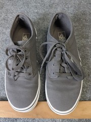 Vans Off the Wall Low Top Sneakers Youth 5.5 Gray Canvas