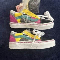 Kids Vans Skateboard Shoes Suede Checker Multicolored Unisex size 11 80’s retro