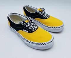 Vans Era Checkerboard Kid’s Size 1 Skate Shoes Spectra Yellow Black *See desc