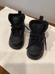 Nike Unisex Kids Black Solid High Top Lace Up Athletic Sneakers Logo Round Toe