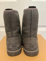 NIB UGG KIDS CLASSIC WEATHER SHORT GRAY WATERPROOF LEATHER SHEARLING BOOTS SZ 6