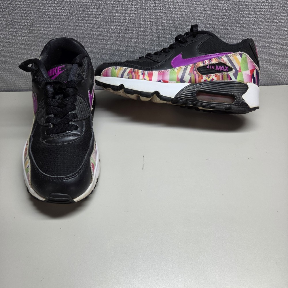 Nike Air Max 90 Print Mesh Hyper Violet Youth Running Shoes Size 5Y