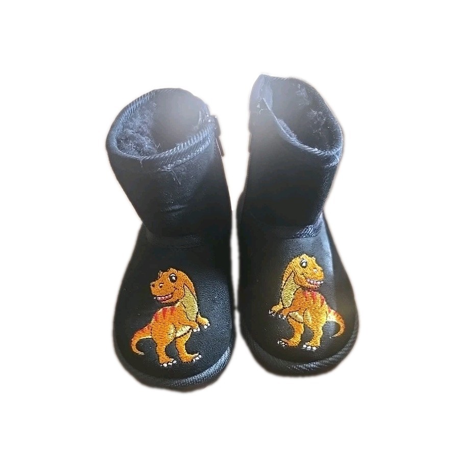 Size 6c Chuli T-Rex Dinosaur Embroidered Ankle Boot Suede