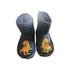 Size 6c Chuli T-Rex Dinosaur Embroidered Ankle Boot Suede