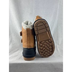 Cat & Jack Kids Tan Black Faux Fur Lined Winter Duck Boots Size 12