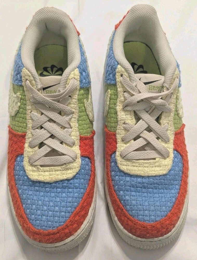 🔥Nike Air Force One LV8 Next Nature GS Hemp Multi Low Top Lace Up Sneakers 6.5Y