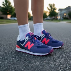 New Balance 574 Purple Pink Athletic Shoes Casual Suede Big Kids Girls Boys 6