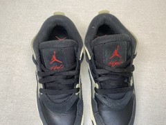 Nike Air Jordan 4 RM Shoes Sneakers Youth Size 4.5Y Black Light Bone FQ7938-006