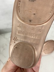 Mini Melissa +Campana Zig Zag Jelly Flats Little Girl Toddler sz 7 Rose Gold