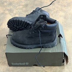 Timberland Premium 6 In Waterproof Boot Kids Size 12.5 Black Nubuck Toddler Boys