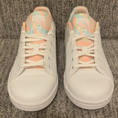 Adidas Size 5 Stan Smith J Original Low Top Sneaker – Cloud White / Haze Coral