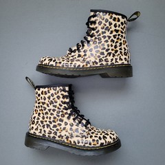 Dr. Martens 1460J Leopard Print Junior Boots Unisex Men US 4 Women US 5
