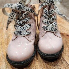Pink Girls Lined Boots From H&M Size 4-5 Moto