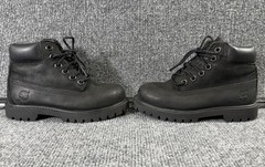 Timberland 12807 Combat Black Leather Unisex Kids Boots Lace Up Non-Slip US 10