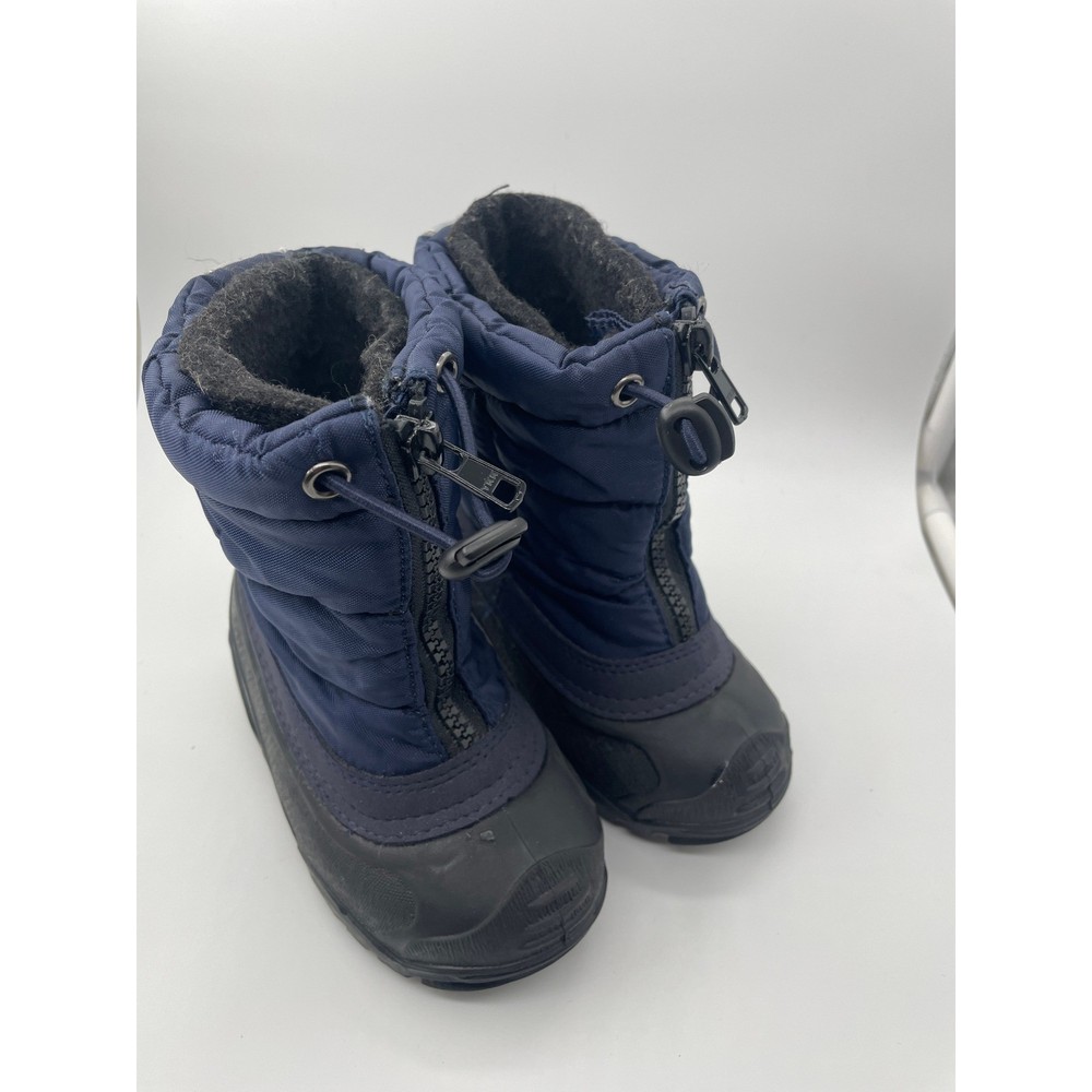 Kamik Kids Navy Blue Waterproof Winter Snow Boots Front Zip Size 7 Toddler
