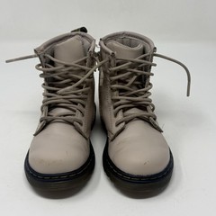 Dr Martens 1460 Combat Boots Toddlers Kids Girls Size 10 Beige Brown Side Zip