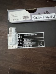 New Unworn Rising Sun Air Jordan 12 Retro (PS) 151186 163 size 12c