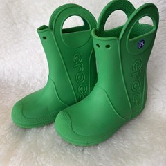 Kids Crocs Handle It Rain Grass Green Boots Size C13 Style 12803