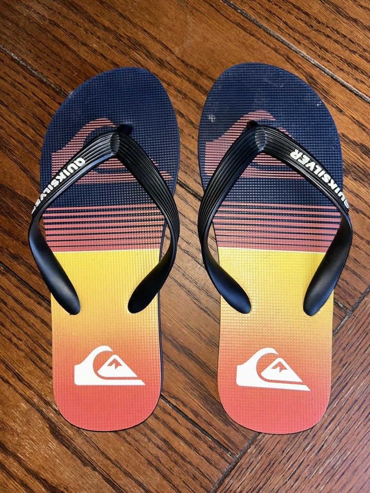 Quiksilver Flip Flops Kids Size 6/7 Multicolor Sunset Sandals Beach Footwear
