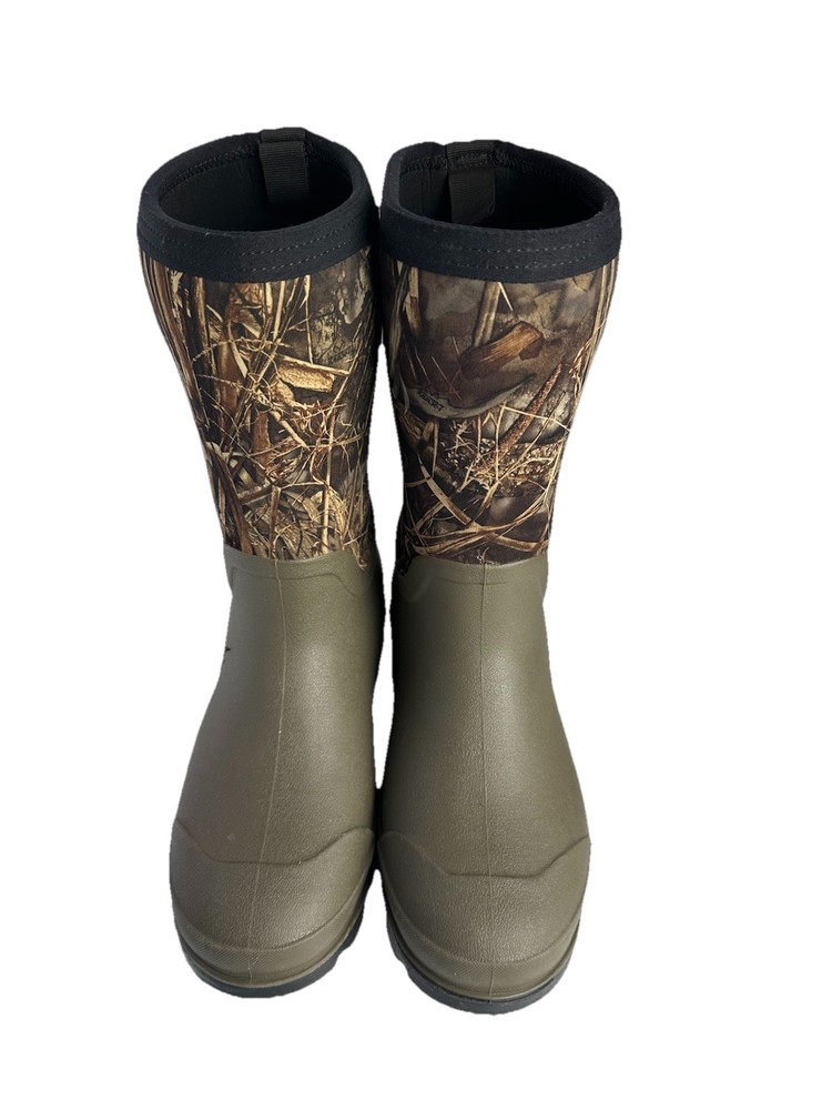Magellan Outdoors YTH Sz-6D Camo Hunting Neoprene Waterproof Rubber Boots Green