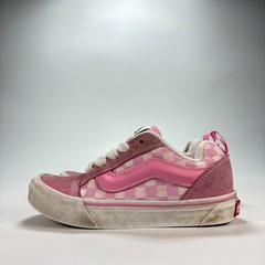 Vans Knu Skool Checkerboard Pink Lace Up Low Top Skate Shoes 721356 Youth Size 1