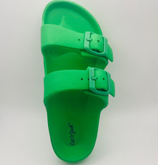 Noa Unisex Footbed Sandals Green Adjustable Double Straps Open Toe Cat & Jack