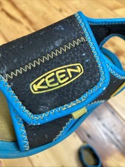 Keen Knotch River 7 Open Toe Sandal Black Turquoise Support Waterproof Hook &Loo