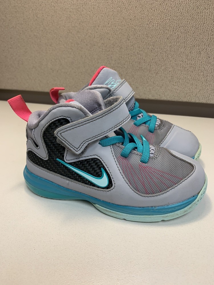 Nike Lebron 9 IX PS South Beach Childrens Sneakers Sz 8.5C Boys Girls 472665-006