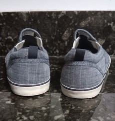Blue Chambray Gap Kids Slip-On Sneaker Size 4 Lightly Worn
