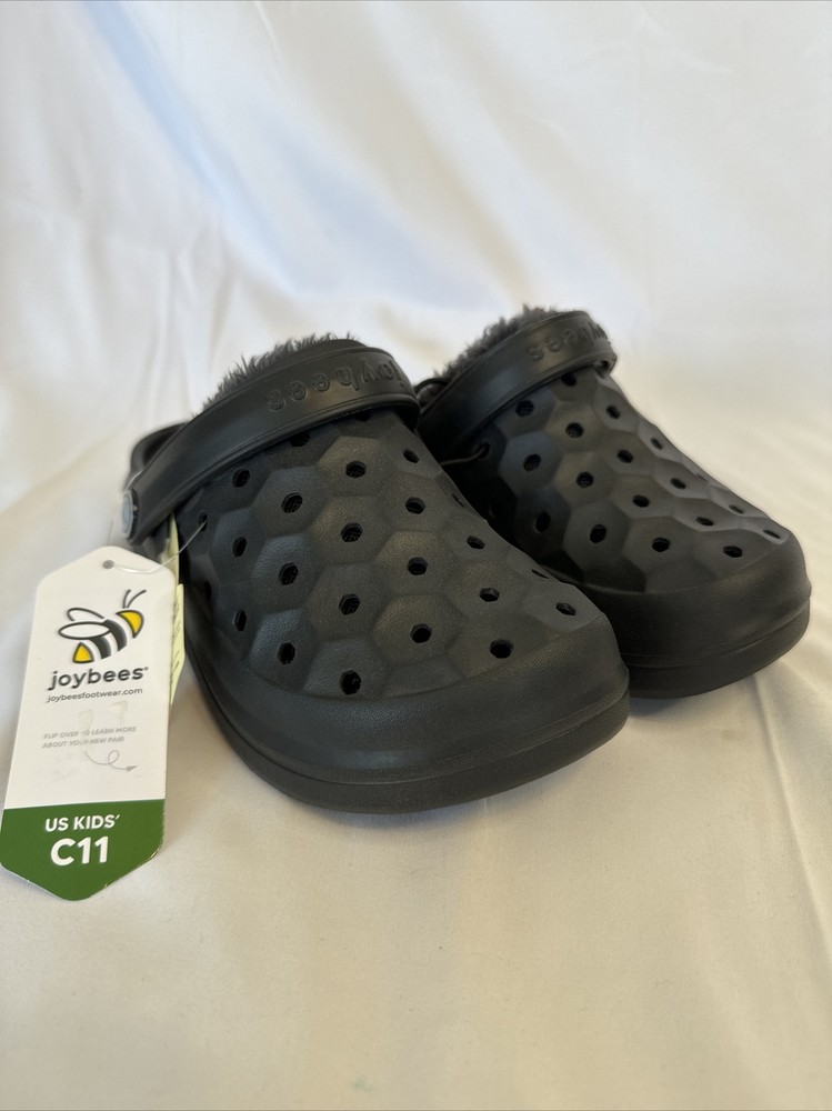 Joybees Child’s Sz 11 Varsity Lined Clog Black/charcoal