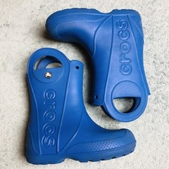 Crocs Kids Children Handle It Rain Boots Blue Size J1 Waterproof 12803