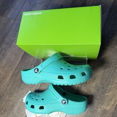 Crocs Classic Clog K Kids J5 Lagoon Teal Slip On Sandals 206991-3WM