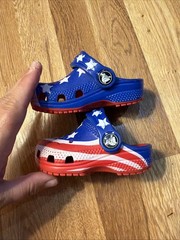 Crocs Classic Clogs American Flag Patriotic size C4 C-4 Toddler / Baby EUC