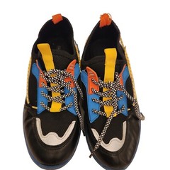 Colorful Kids Sneakers With Fun Patterns – NOVA Kids – Black Blue & Yellow
