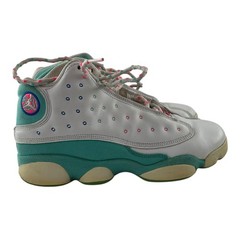 Nike Air Jordan 13 (GS) White Teal Pink Lace Up High Top Kids Shoes Sz 6Y