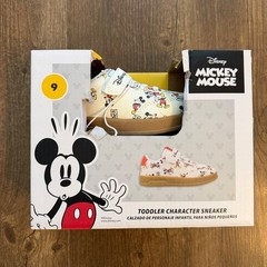 Disney Mickey Mouse Character Sneaker Toddler Size 9 Cream Gum Sole Theme Park