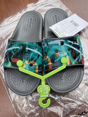Classic Crocs Printed Slides K Size C13 Open Toe Slip-On Sandals Boys Girls
