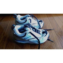 Heelys Athletic Roller Shoes 9120 White/Black/Light Blue Size 1 Youth NO WHEELS