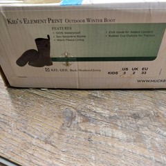 Muck Boots Kids Element Tall Black Heathered Rubber Neoprene Waterproof Size 3