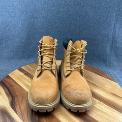 Timberland Junior 6-Inch Premium Waterproof Boots Wheat Nubuck 12909 Size 4.5 M