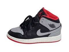 Nike Air Jordan 1 Mid Bred Shadow GS Black Grey Red DQ8423-006 Youth Sz 4Y Shoes